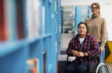 Students in library